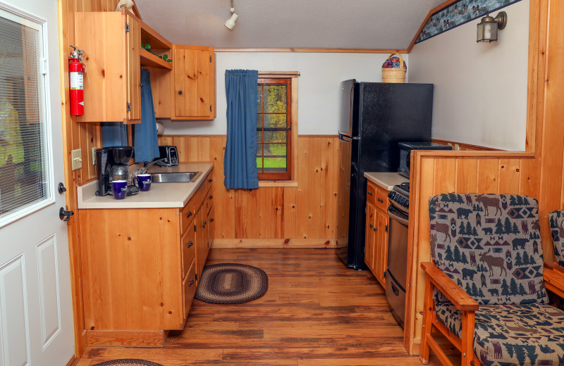 Cabin kitchen at Timber Bay Lodge & Houseboats.