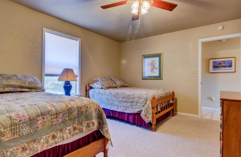 Bedroom at Moores Hidden Cove Retreat.