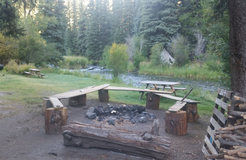 Campfire at Tomahawk Guest Ranch.