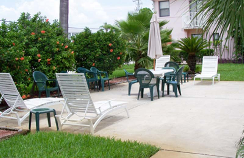 Vacation rental patio at Gulf Winds Resort Condominiums.