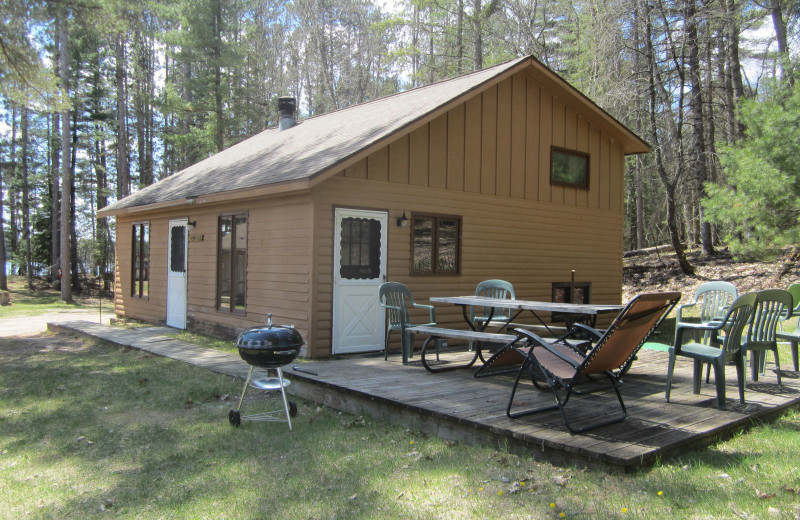 Cabin exterior at Idle Hours Resort.