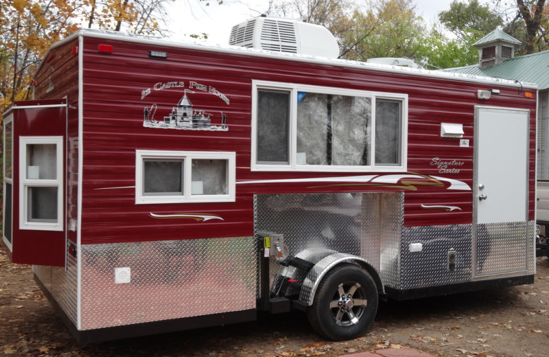 Ice fishing house at Twin Oaks Resort & RV Park.