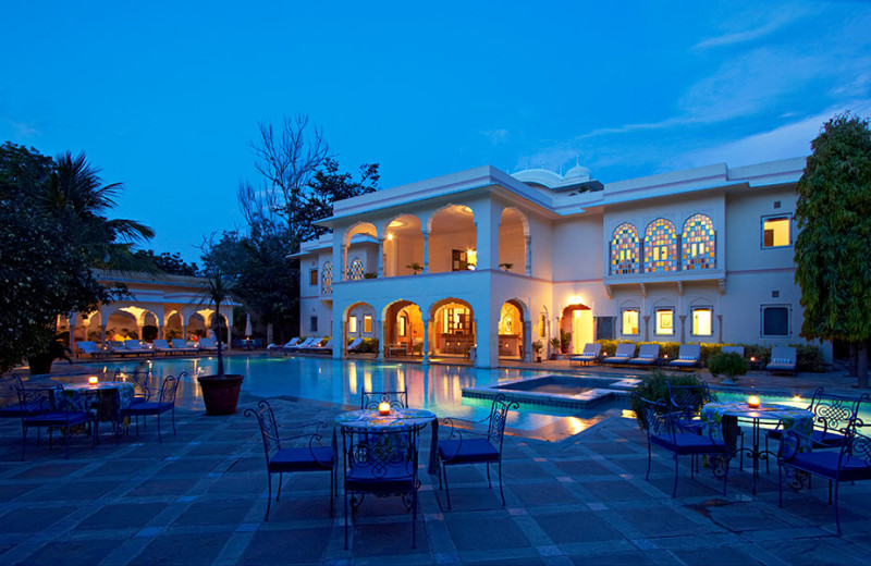 Outdoor pool at Samode Haveli.