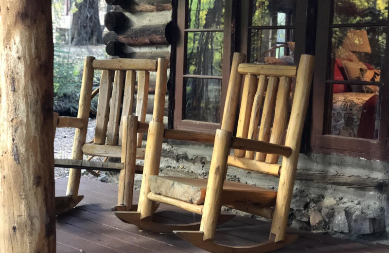 Porch at Tumbling River Ranch.