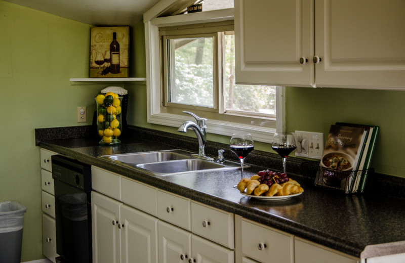 Cabin kitchen at Asheville Cabins of Willow Winds.