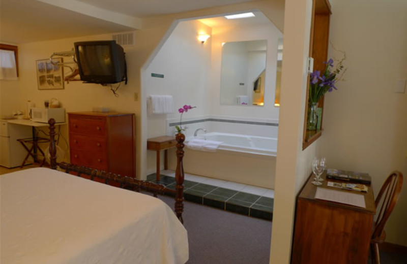 Guest room at Boulder Mountain Lodge.