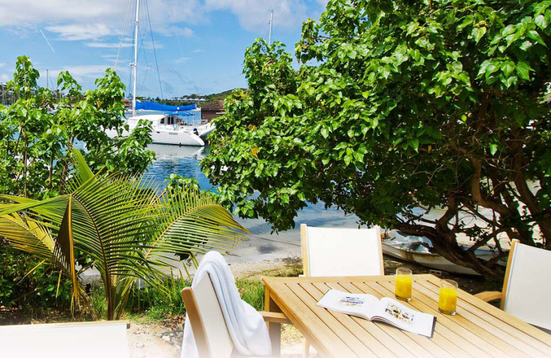 Patio view at Coral Beach Club.