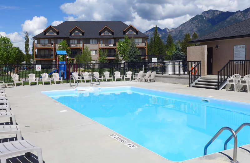 Outdoor pool at Bighorn Meadows Resort.