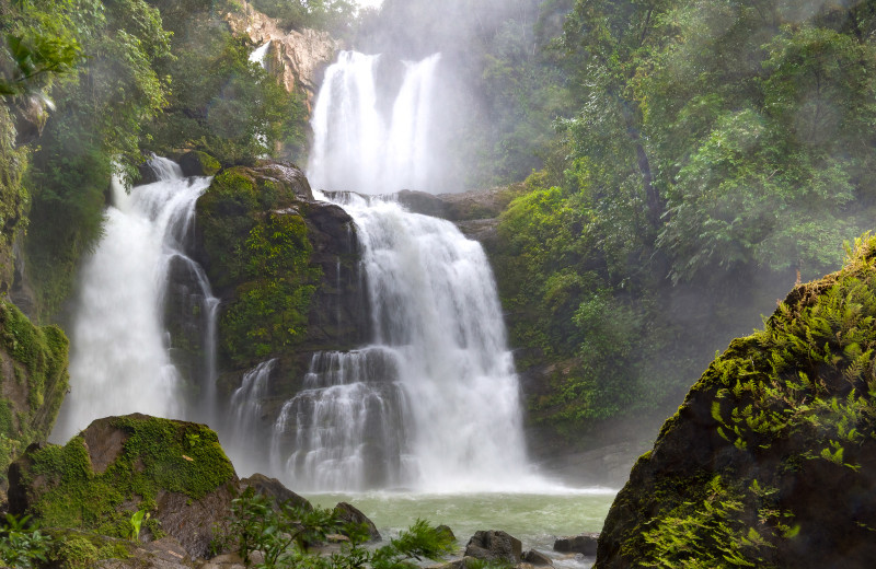 Waterfall near El Castillo Boutique Luxury Hotel.