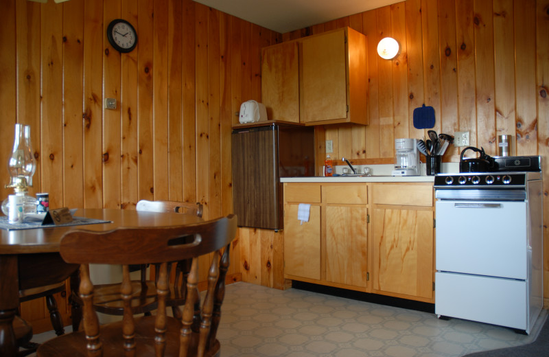 Cabin kitchen at Cabins at Lopstick.