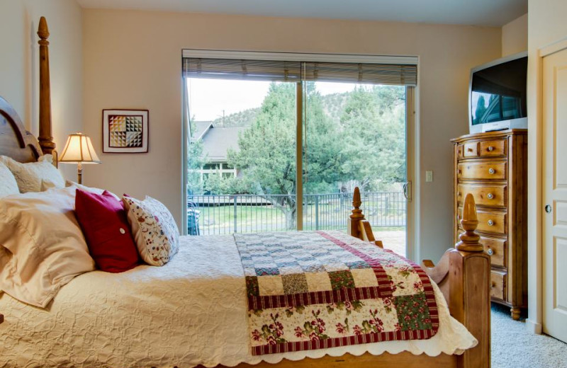 Vacation rental bedroom at Vacasa Rentals Eagle Crest.