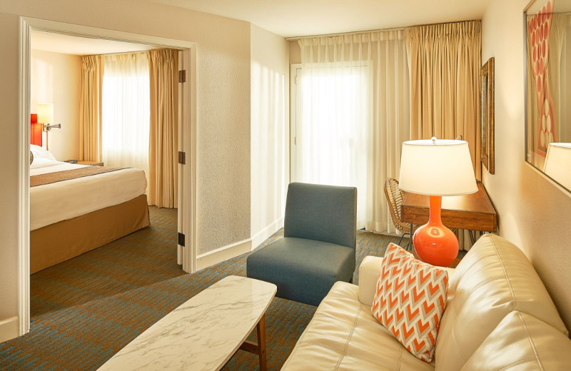 Guest room at Ashland Hills Hotel & Suites.