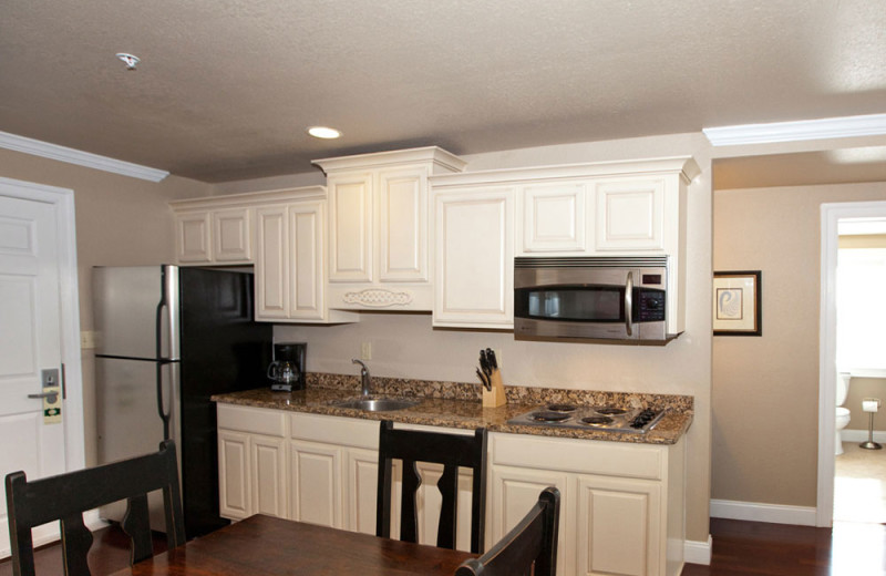 Guest kitchen at Oasis Suites.