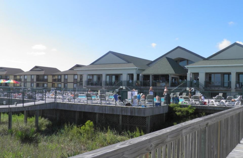 Condo exterior at Brunswick Plantation Resort.