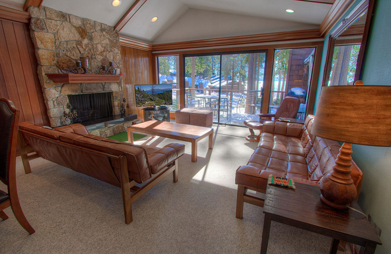 Rental living room at Lake Tahoe Accommodations.