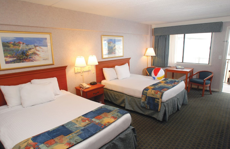 Guest room at Best Western PLUS Oceanfront Virginia Beach.