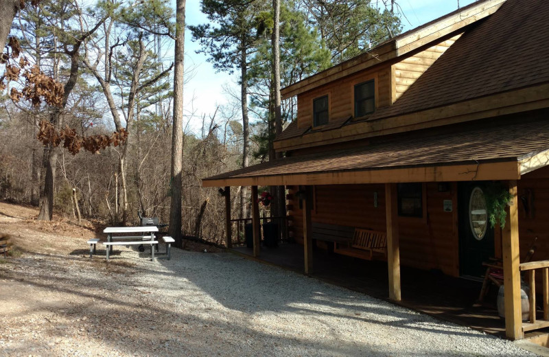 Cabin exterior at Pine Ridge Log Cabins.