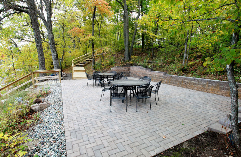 Outdoor patio at East Silent Lake Vacation Homes.