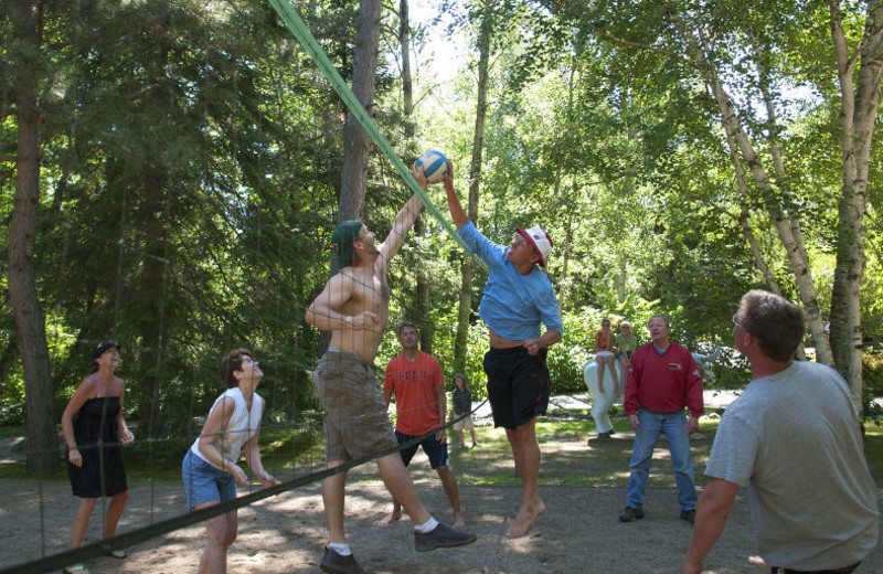 Family volleyball at Black Pine Beach Resort.