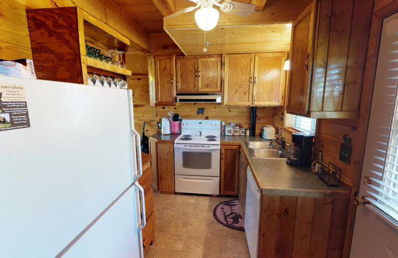 Rental kitchen at Island Park Reservations.