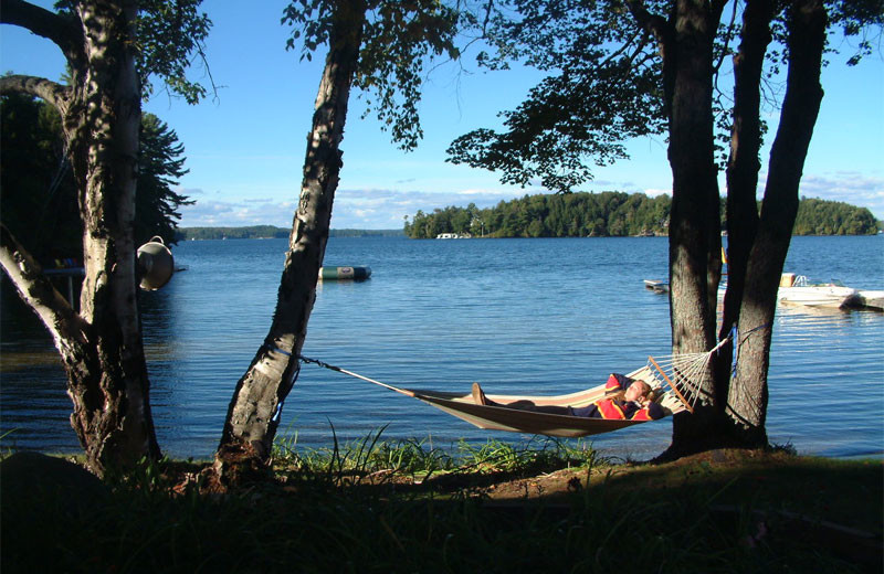 Relax by the lake at Shamrock Lodge.