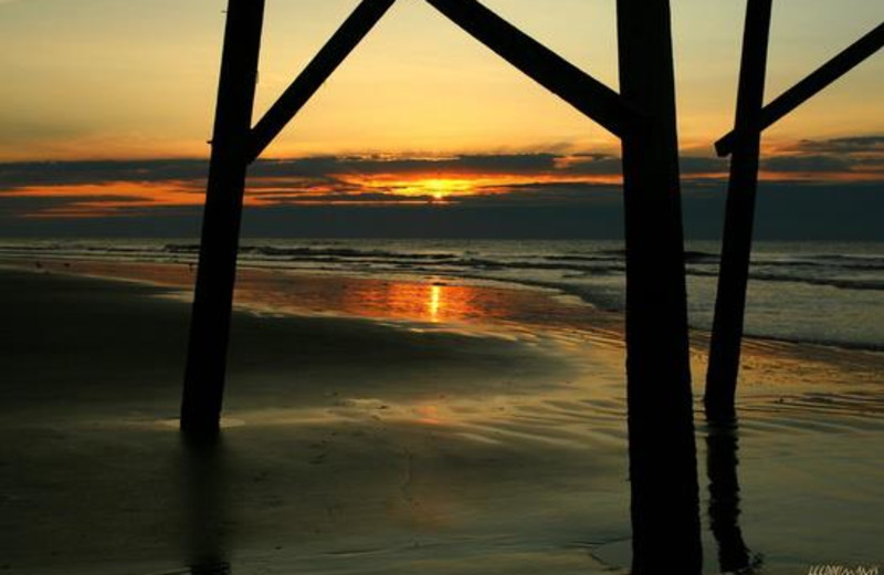 Sunset on the beach at Sea Trail Resort.