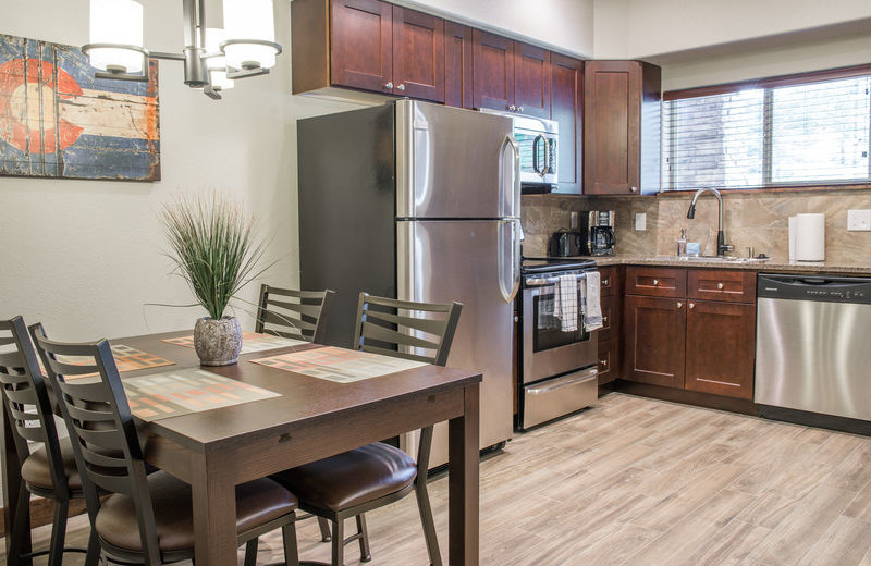 Rental kitchen at Fall River Village Resort Condos.