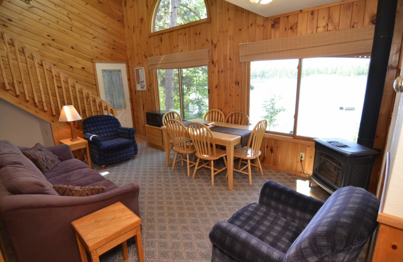 Cabin living room at Delta Lodge.