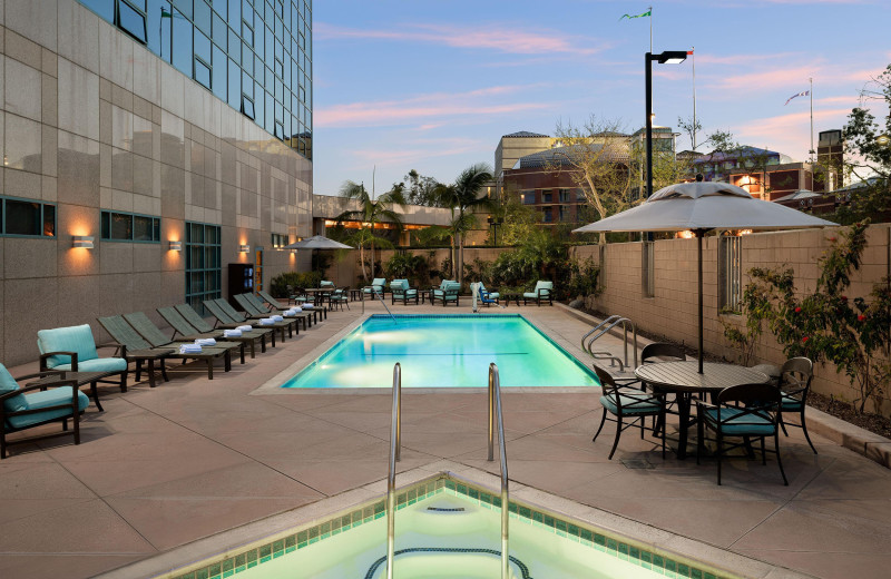 Outdoor pool at Sheraton Cerritos Hotel.