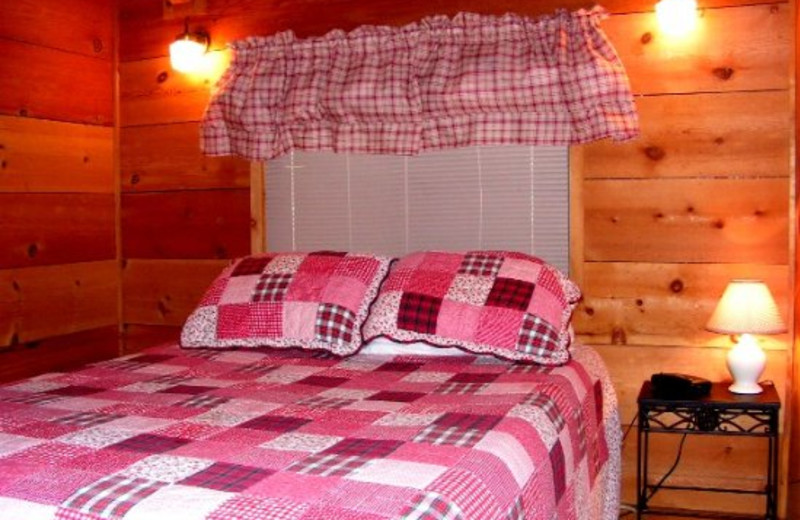 Guest bedroom at Timberloft Cabin Rentals.