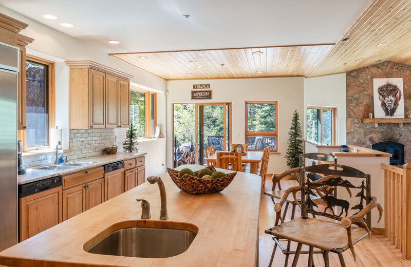 Rental kitchen at Durango Colorado Vacations.