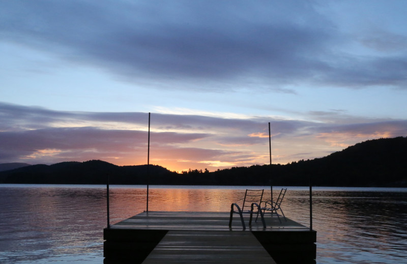 Dock sunset at Treehouse on the Lake.