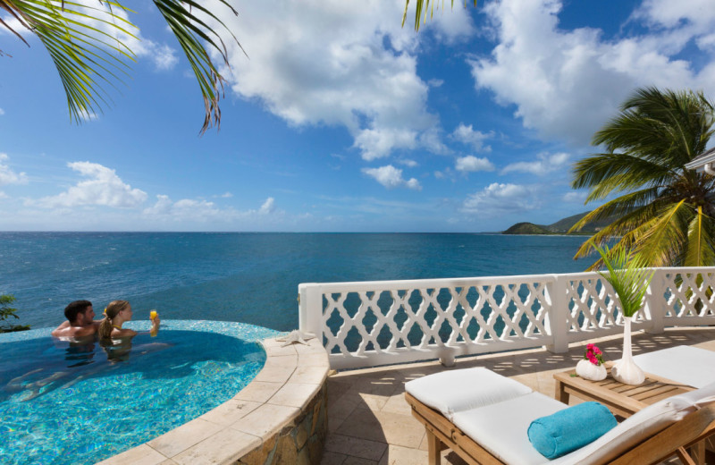 Guest balcony at Curtain Bluff Resort.