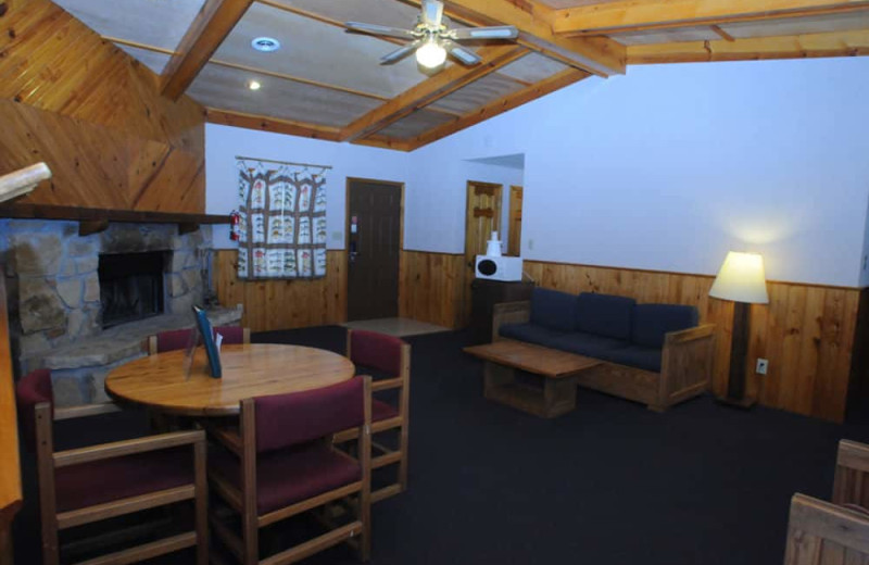 Guest lounge at YMCA Trout Lodge & Camp Lakewood.