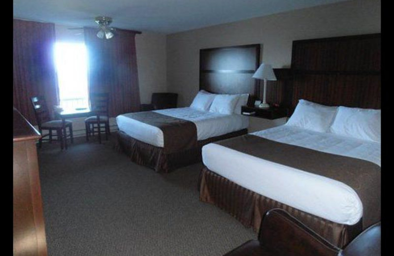Hotel bedroom at Surfrider Resort.