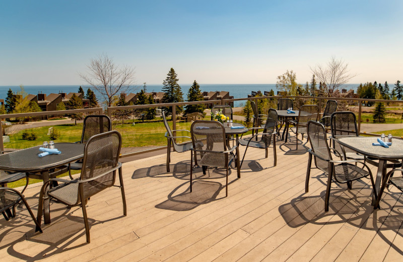 Patio at Bluefin Bay on Lake Superior.