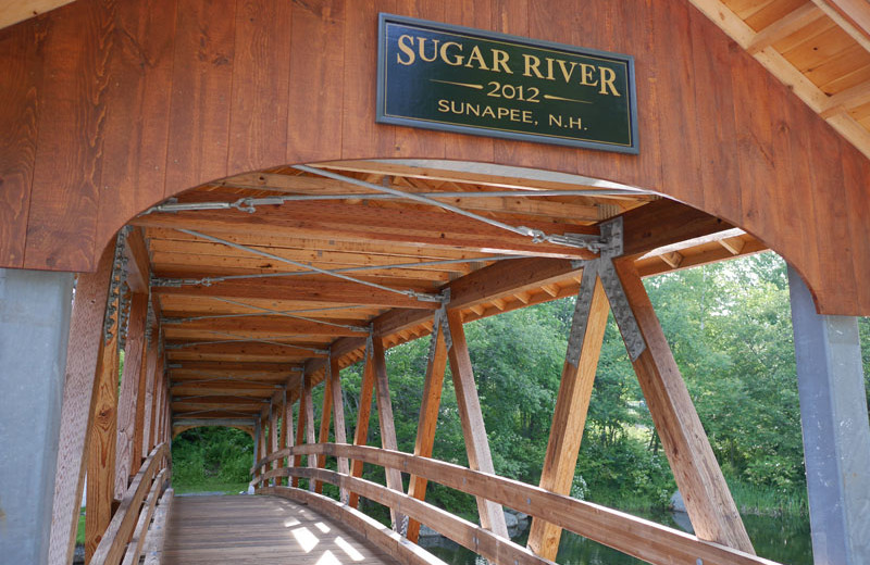 Bridge at Sunapee Harbor Cottages.