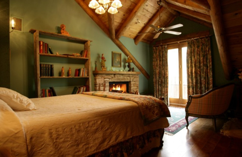 Guest room at The Lodge at Red River Ranch.
