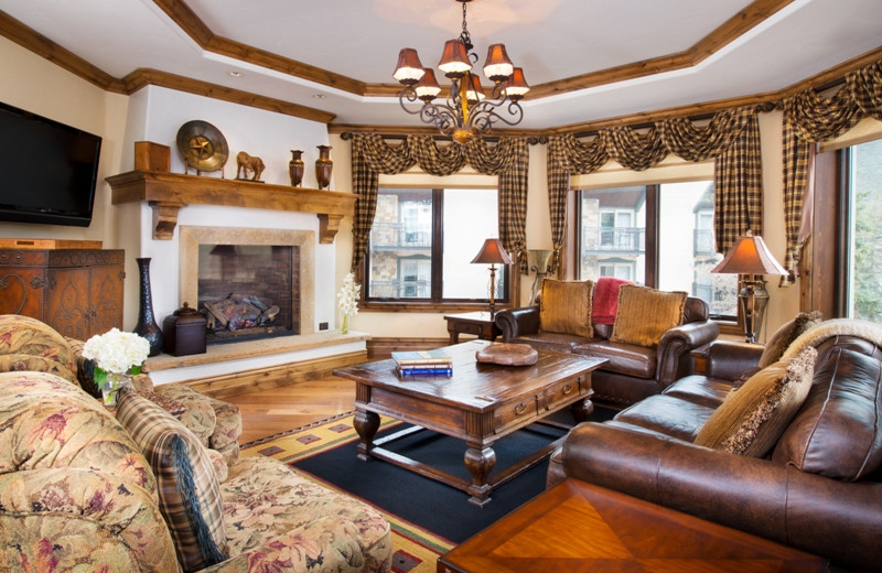 Guest living room at The Arrabelle at Vail Square, A RockResort.