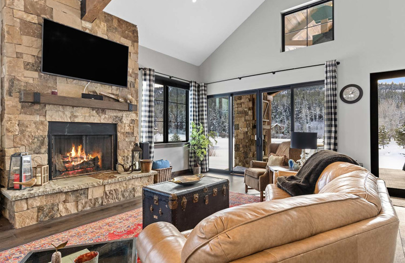 Cabin living room at Teton Springs Lodge.