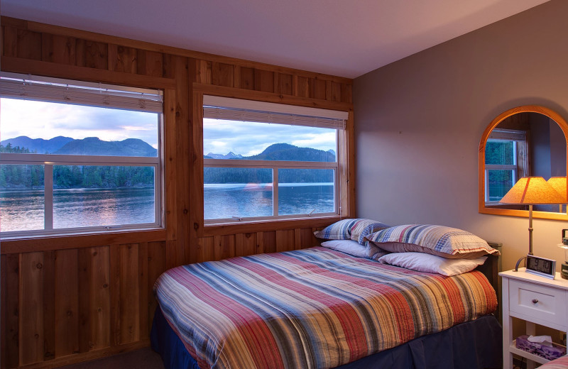 Guest room at Nootka Wilderness Lodge.