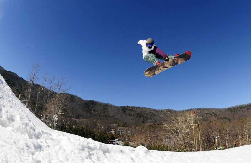 Snowboarding at Massanutten Resort.