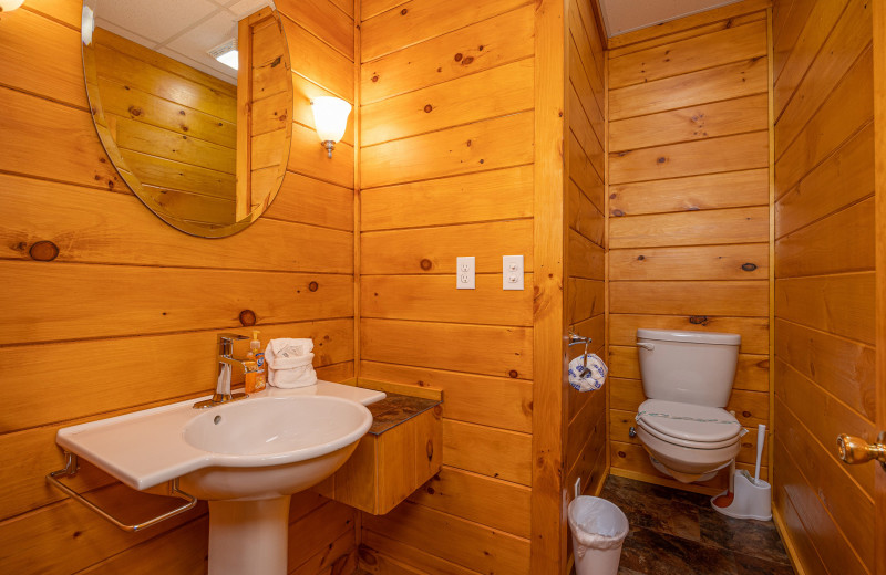 Bathroom at American Patriot Getaways Eagle's Sunrise.