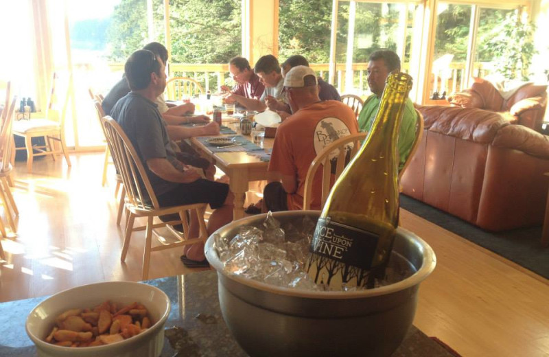 Dining at Elfin Cove Resort.