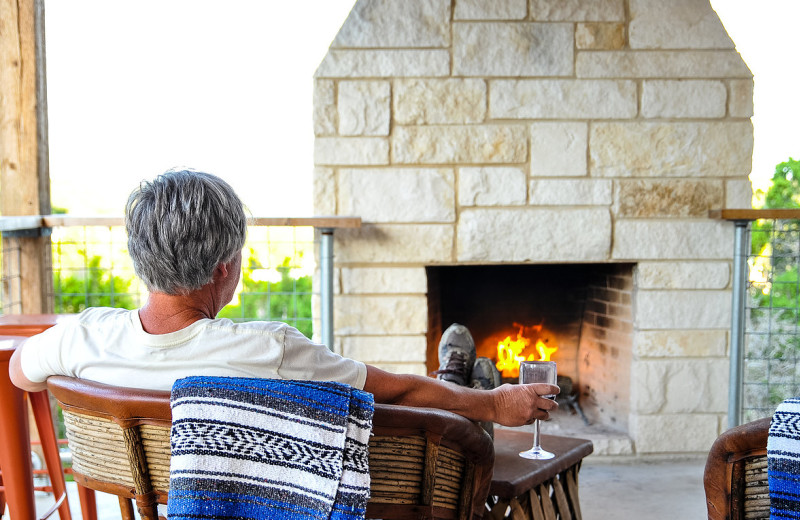 Fireplace at Hill Country Casitas.