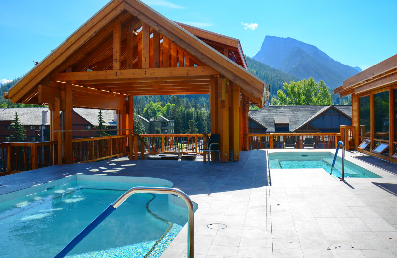 Outdoor pool at Moose Hotel & Suites.