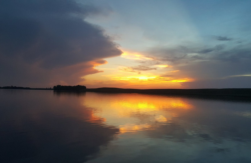 Sunset at Elm Lake Lodge.