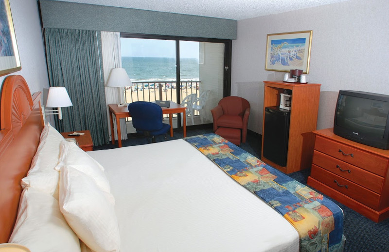 Ocean view guest room at Best Western PLUS Oceanfront Virginia Beach.