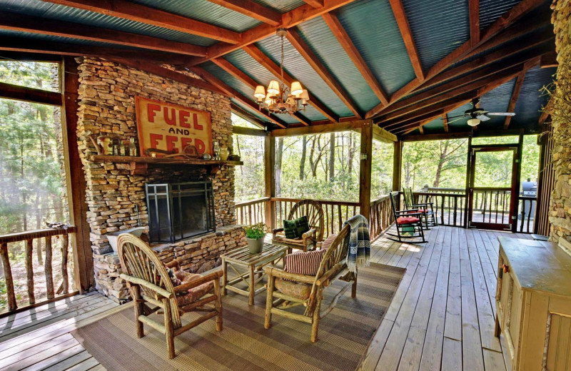 Cabin deck at Sliding Rock Cabins.