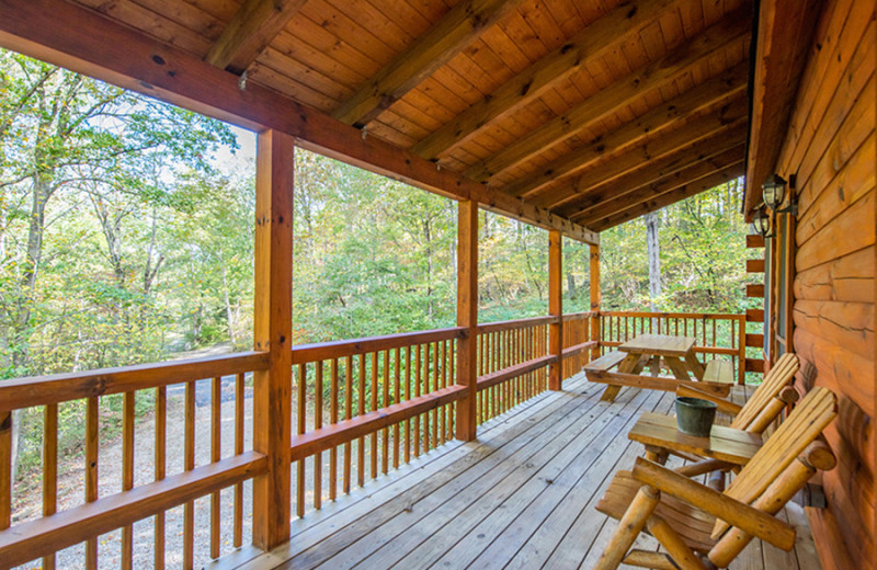 Cabin deck at Cut Above Cabins.